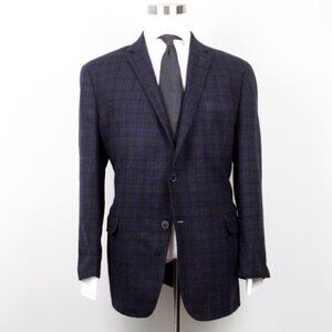 Joseph Abboud Mens Blazer 48R Sport Coat 100%Wool Plaid *Short sleeve* E091340